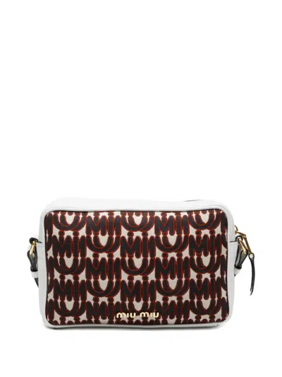 Pre-owned Miu Miu 2000-2015s Monogram-pattern Shoulder Bag In White