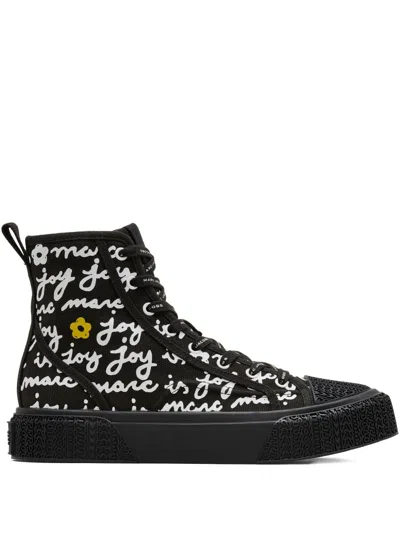 Marc Jacobs The Marc Is Joy High-top Canvas Sneakers In Black
