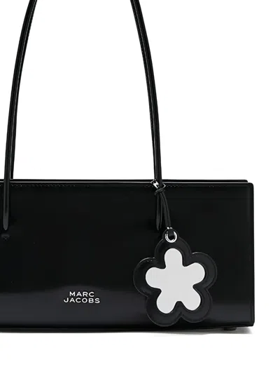 Marc Jacobs Double Handle Flower Charm Shoulder Bag In Black