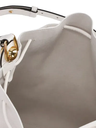 Furla Drawstring Leather Shoulder Bag In White