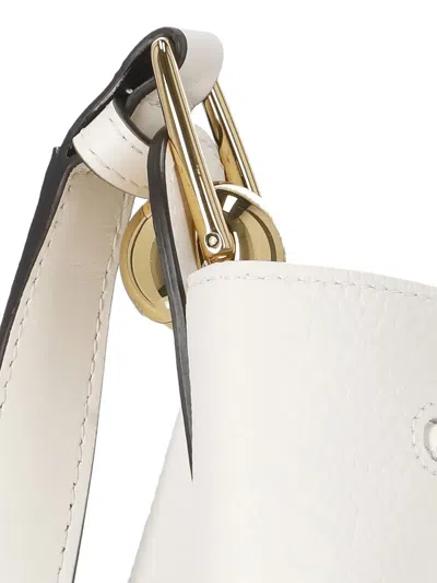 Furla Drawstring Leather Shoulder Bag In White