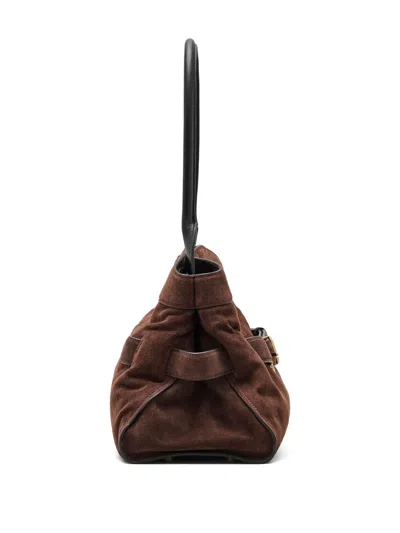 Marc Jacobs Suede Shoulder Bag Two Strap Design In Brown
