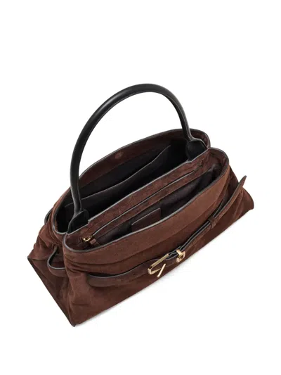 Marc Jacobs Suede Shoulder Bag Two Strap Design In Brown