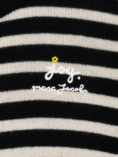 Marc Jacobs Striped Pattern Sweater With Floral Embellishments In Multi