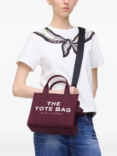 Marc Jacobs Borsa A Mano The Canvas Small Tote Bag Dark Plum In Burgundy
