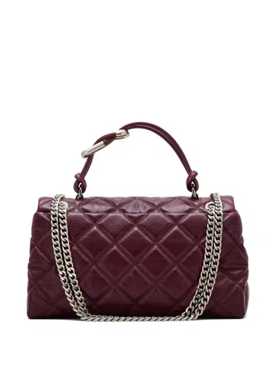 Marc Jacobs The Dual Chain Diamond Quilted Convertible Leather Shoulder Bag In Purple