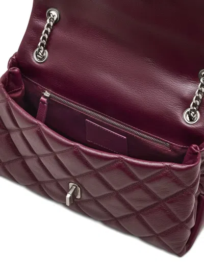 Marc Jacobs The Dual Chain Diamond Quilted Convertible Leather Shoulder Bag In Purple