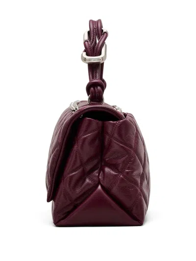 Marc Jacobs The Dual Chain Diamond Quilted Convertible Leather Shoulder Bag In Purple