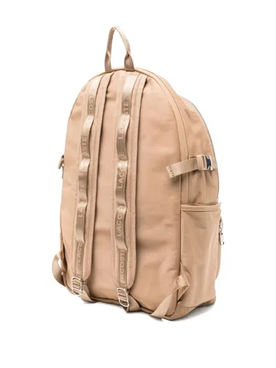 Lacoste Logo-plaque Backpack In Neutral