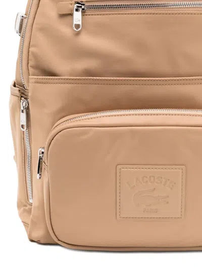 Lacoste Logo-plaque Backpack In Neutral