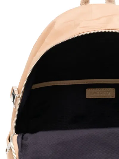 Lacoste Logo-plaque Backpack In Neutral