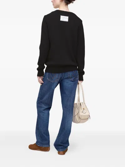 Marc Jacobs Marc Is Joy Jacquard Merino Wool Crewneck Sweater In Black