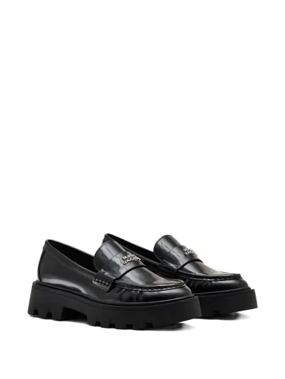 Marc Jacobs Logo-plaque Platform Loafers In Black