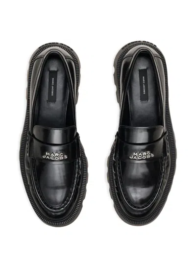 Marc Jacobs Logo-plaque Platform Loafers In Black
