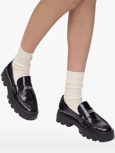 Marc Jacobs Logo-plaque Platform Loafers In Black