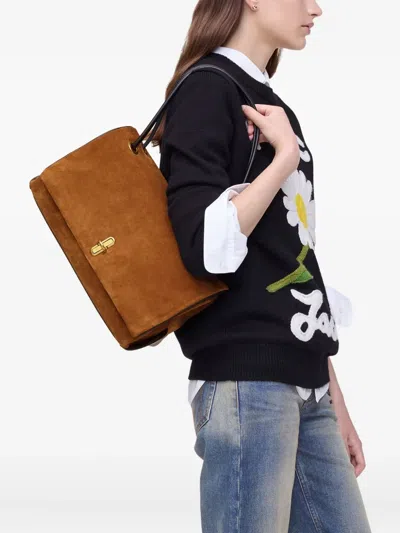 Marc Jacobs Medium Suede Shoulder Bag In Brown