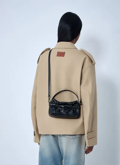 Acne Studios Women Mircro Multipocket Grained Leather Shoulder Bag In Black