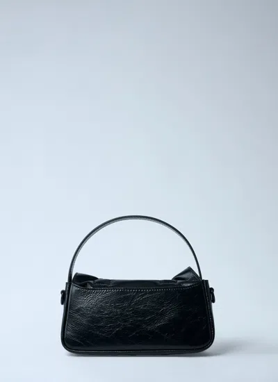 Acne Studios Women Mircro Multipocket Grained Leather Shoulder Bag In Black