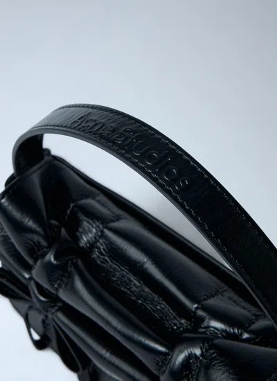 Acne Studios Women Mircro Multipocket Grained Leather Shoulder Bag In Black