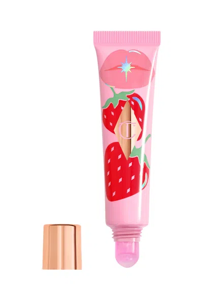 Charlotte Tilbury Unreal Lips Healthy Glow Nectar Lip Oil With Hyaluronic Acid And Vitamin E Juicylicious Strawberry V In Pink