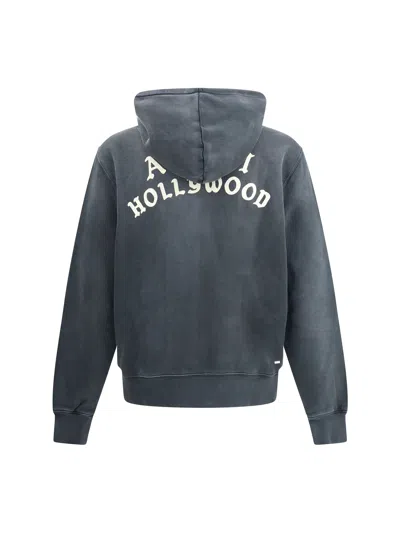 Amiri Felpa In Cotone Ardesia  Uomo In Blue