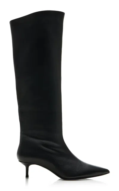 Staud Sebastian Leather Knee Boots In Black