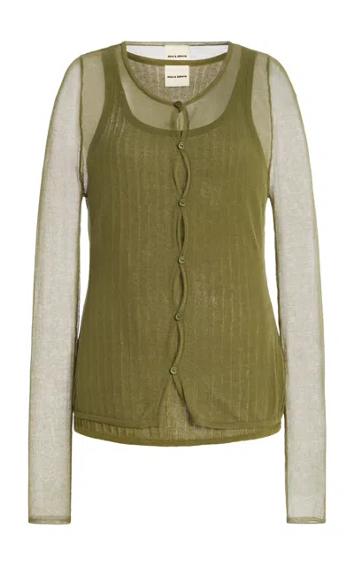 Zulu & Zephyr Sheer-knit Cardigan Set In Multi