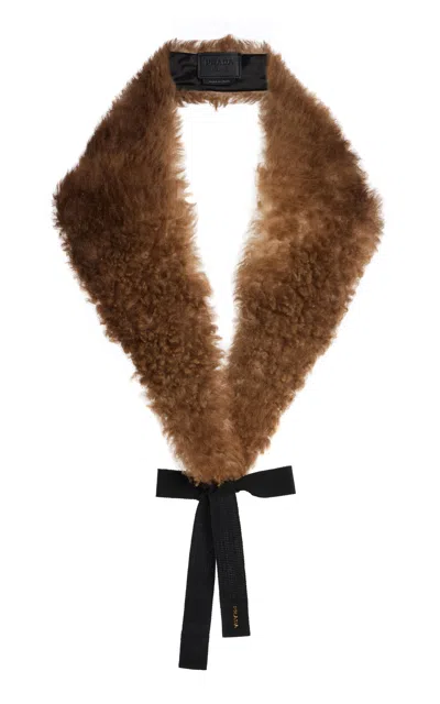 Prada Shearling Collar In Brown