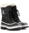 Sorel Caribou Waterproof Nubuck And Rubber Boots In Llack