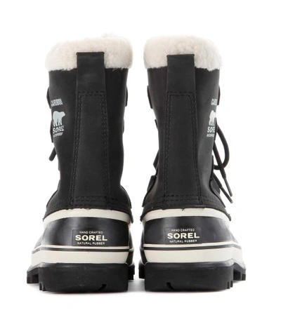 Shop Sorel Caribou Leather And Rubber Boots In Llack