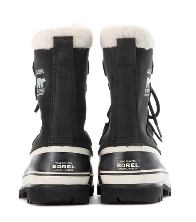 Sorel Caribou Waterproof Nubuck And Rubber Boots In Llack