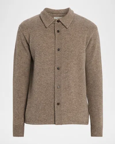 Frame Long Sleeve Shirt Sweater In Brown