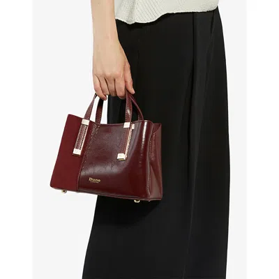 Dune Womens Burgundy/plain/ Syntheti Dinkydorry Mini Faux-leather Tote Bag