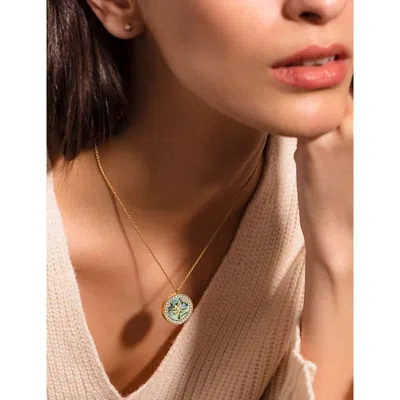 Astley Clarke 18ct Gold Plated Vermeil Silver Large Polaris Abalone Locket Necklace In Gold