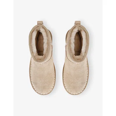 Ugg W Classic Ultra Mini Biarritz Suede Ankle Boots In Neutral