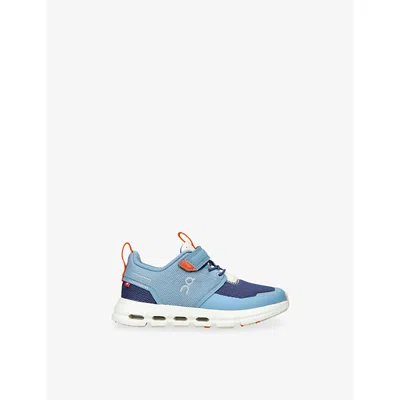 On Blue/dark Kids' Cloud Play Woven Trainers Eur 29.5 /11.5 Uk In Blue