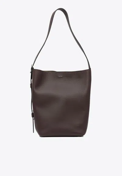 Max Mara Medium Archetipo Leather Shoulder Bag In Brown