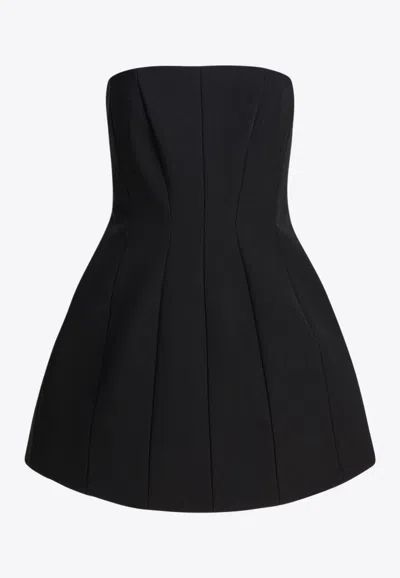 Max Mara Strapless Bustier Dress Side Pockets In Black