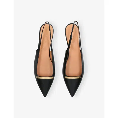 Tod's Leather Flat Ballerinas With Gold-tone Detail In Animal Print