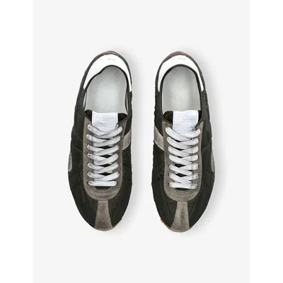 Maison Margiela Quilted-texture Sneakers With Rugged Sole And Suede Overlays In Brown