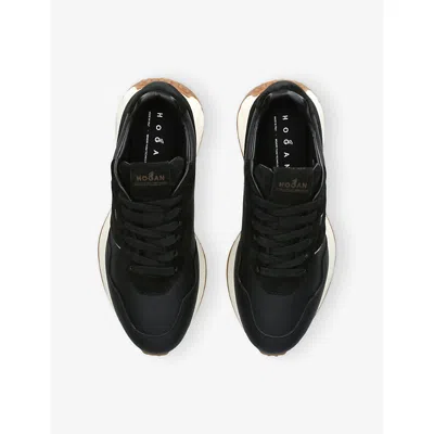Hogan Leather-panelled Sneakers In Black
