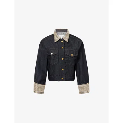 Rag & Bone Harriet Denim Trucker Jacket In Twilight Rinse Combo In Black