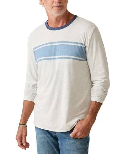 Faherty Long-sleeve Sunwashed Pocket T-shirt In White