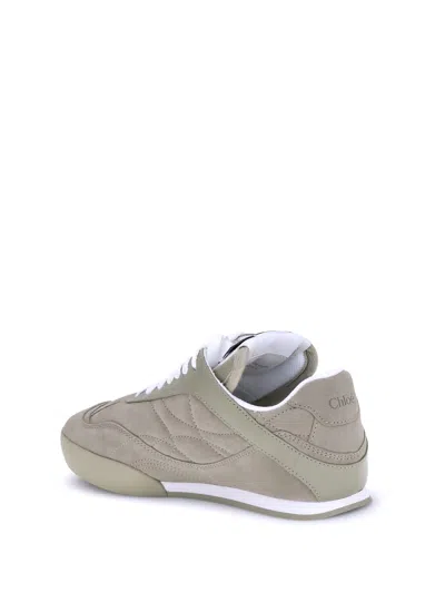 Chloé Suede Kick Sneakers In White