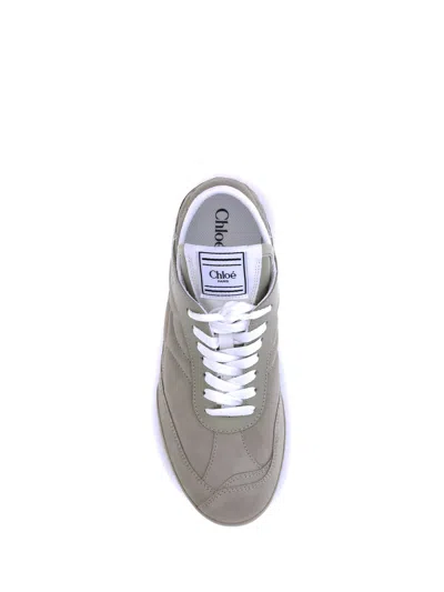 Chloé Suede Kick Sneakers In White