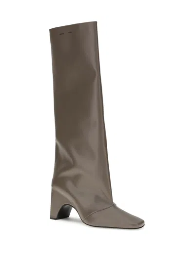 Coperni 'arche' Knee-high Square Toe Boots In Gray