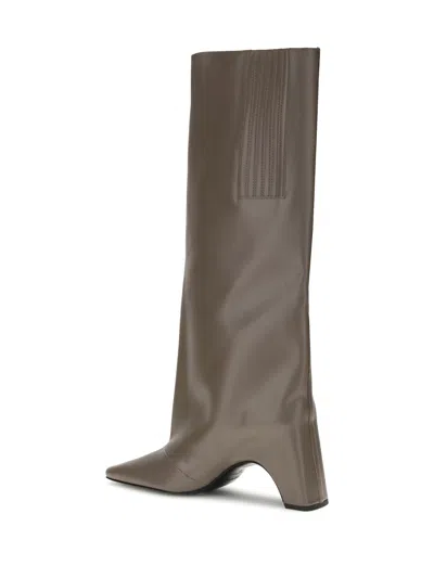 Coperni 'arche' Knee-high Square Toe Boots In Gray
