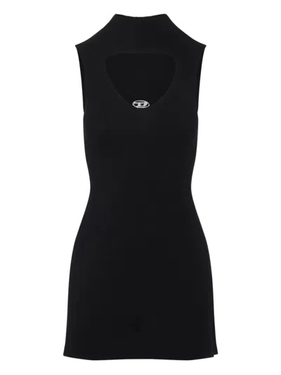 Diesel Mini Wool Dress With Inlay In Multi