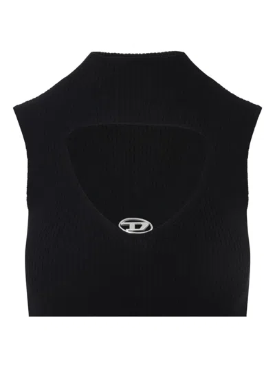 Diesel Mini Wool Dress With Inlay In Multi