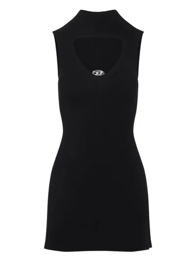 Diesel Mini Wool Dress With Inlay In Multi